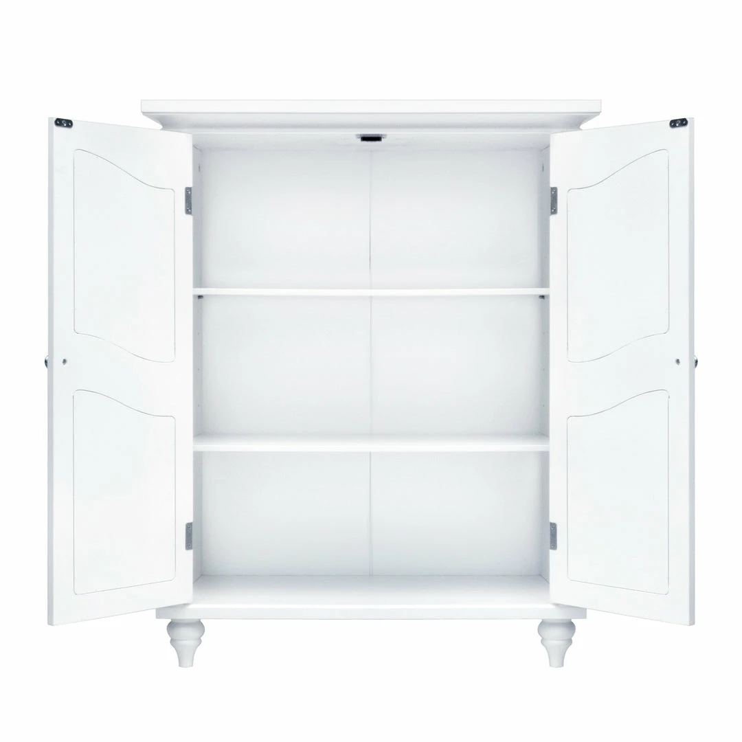 TeamsonUS Teamson Home Versailles Wooden Floor Cabinet With 2 Shelves, White