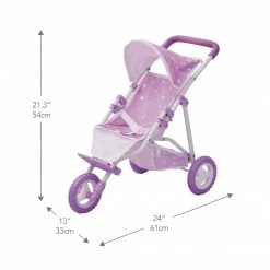 TeamsonUS Olivia's Little World - Baby Doll Jogging Stroller - Purple / Stars Kids