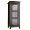 TeamsonUS Teamson Home Chesterfield Wooden Floor Cabinet With Waffle Glass Door, Espresso