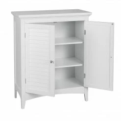 TeamsonUS Teamson Home Glancy Wooden Floor Cabinet With Shutter Doors, White