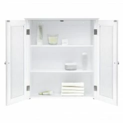 TeamsonUS Teamson Home Connor 2 Door Floor Cabinet With 3 Shelves, White