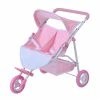 TeamsonUS Olivia's Little World Twinkle Stars Princess Deluxe Baby Doll Stroller, Pink/White