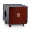 TeamsonUS Teamson Pets Small Dyad Wooden Cat Litter Box Enclosure And Side Table, Mocha Walnut