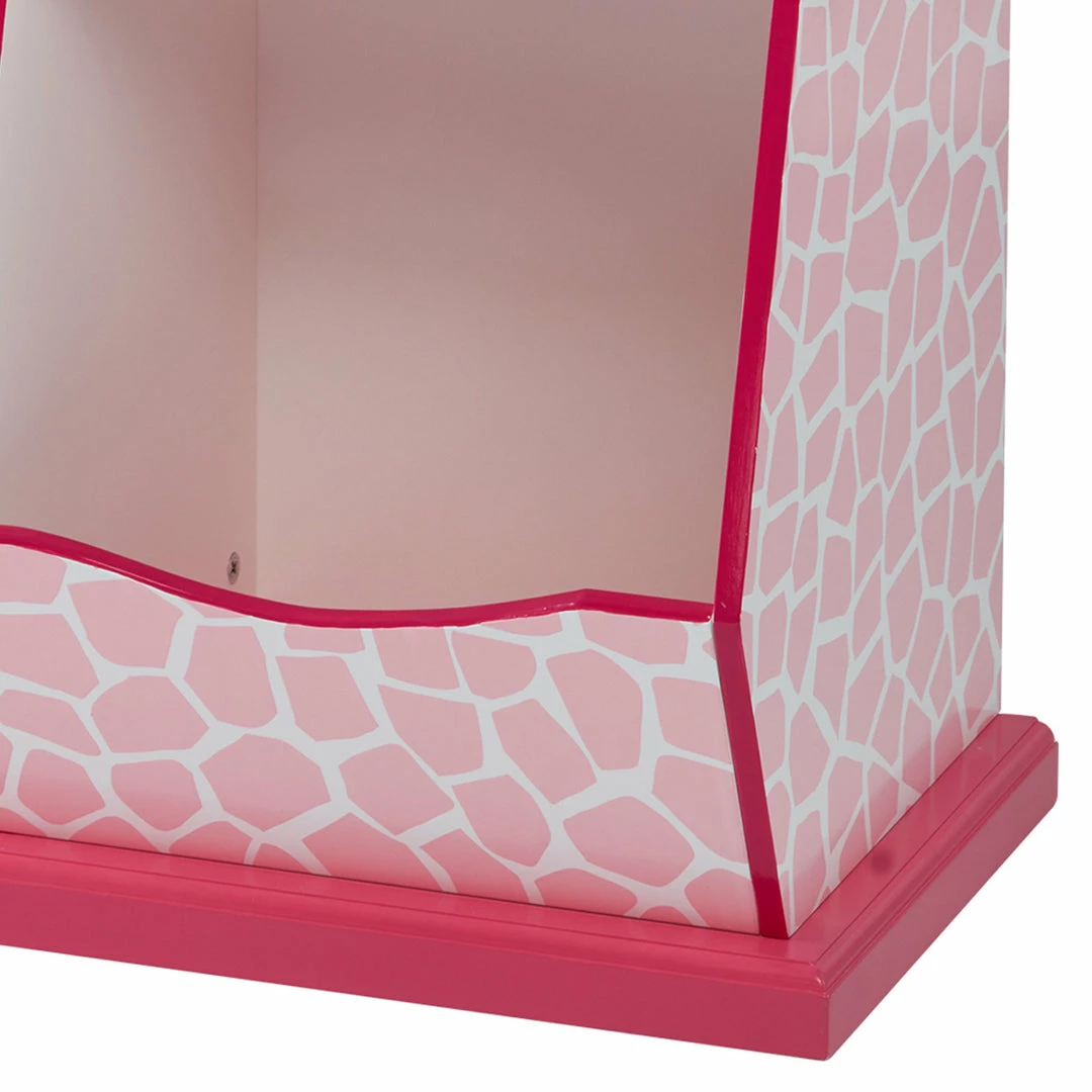 TeamsonUS Fantasy Fields Kids Painted Wooden Toy Storage Cubby With Fashion Giraffe Prints, Pink