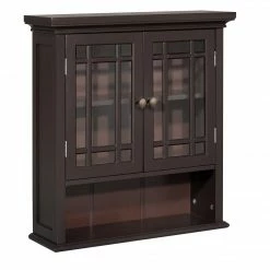 TeamsonUS Teamson Home Neal Wooden 2 Door Wall Cabinet, Dark Espresso