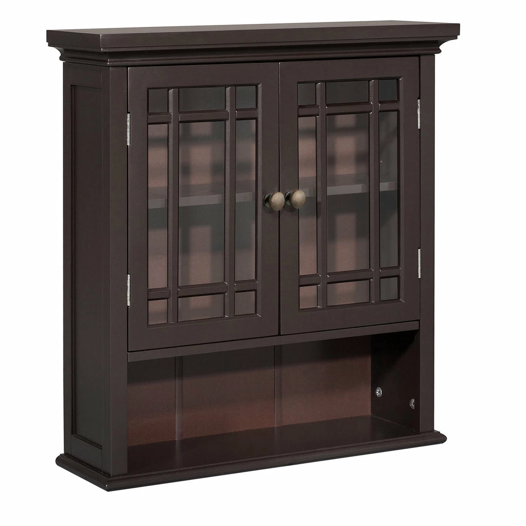 TeamsonUS Teamson Home Neal Wooden 2 Door Wall Cabinet, Dark Espresso