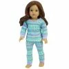 TeamsonUS Sophia's Pattern Pajama Set With Long Sleeve And Pants For 18" Dolls, Aqua/Purple Kids