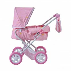 TeamsonUS Kids Olivia's Little World Twinkle Stars Princess Deluxe Baby Doll Stroller, Pink/White