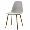 TeamsonUS Teamson Home Minimalist Dining Chair With Wood Grain Metal Legs, Set Of 2, Natural/Light Gray