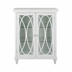 TeamsonUS Teamson Home Florence 2 Door Wooden Floor Cabinet With Adjustable Shelves, Natural