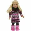 TeamsonUS Kids Sophia's - 18" Doll - Print Knit Dress & Black Infinity Scarf