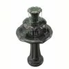 TeamsonUS Teamson Home Outdoor Lily Flower Stone 3-Tier Waterfall Fountain, Gray
