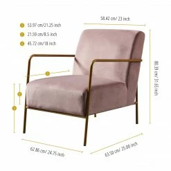 TeamsonUS Teamson Home Chelsea Armchair With Gold-Finished Metal Legs, Mauve
