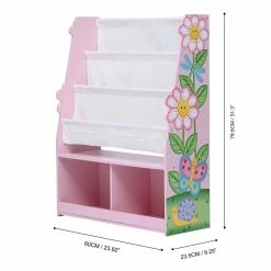 TeamsonUS Fantasy Fields Magic Garden Kids Wooden Display Bookshelf With Storage, Multicolor