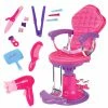 TeamsonUS Kids Sophia's Hair Styling Kit With Salon Chair Set For 18'' Dolls, Pink