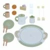 TeamsonUS Teamson Kids Little Chef Frankfurt 20 Piece Wooden Play Kitchen Tea Party Set, Green
