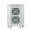TeamsonUS Teamson Home Blue Ridge Corner Wooden Floor Cabinet With Adjustable Shelves, White