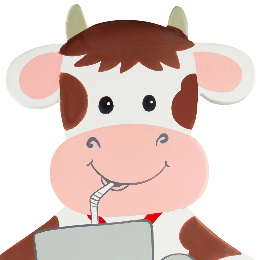 TeamsonUS Fantasy Fields Kids Decorative Happy Farm Cow Wall Clock, Brown