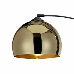 TeamsonUS Teamson Home Arquer Arc Metal Floor Lamp With Bell Shade, Gold
