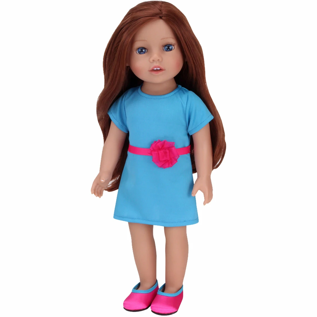 TeamsonUS Kids Sophia's Posable 18" All Vinyl Auburn Hair Doll "Hailey" With Blue Eyes