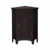 TeamsonUS Teamson Home Glancy Wooden Corner Floor Cabinet With Shutter Door, Dark Brown