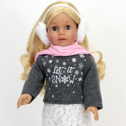 TeamsonUS Sophia's 6 Piece'Let It Snow' Sweater And Skirt Outfit Set For 18'' Dolls