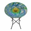 TeamsonUS Teamson Home 18 Inch Solar Glass Birdbath - Peacock