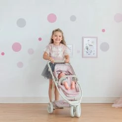 TeamsonUS Olivia's Little World Polka Dots Princess 2-in-1 Baby Doll Stroller, Pink