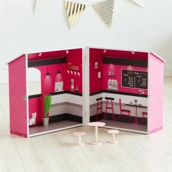 TeamsonUS Olivia's Little World Dreamland City Café Dollhouse, Pink