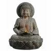 TeamsonUS Teamson Home Buddha Outdoor Waterfall Fountain With LED Lights, Gray
