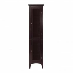 TeamsonUS Teamson Home Glancy Wooden Tall Tower Cabinet With Storage, Dark Brown