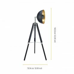 TeamsonUS Teamson Home Fascino Tripod Floor Lamp, Black/Gold