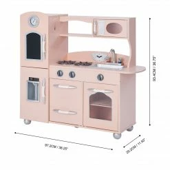 TeamsonUS Teamson Kids Little Chef Westchester Retro Play Kitchen, Pink