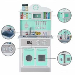TeamsonUS Teamson Kids - Little Chef Madrid Classic Play Kitchen - Mint / Grey