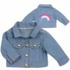 TeamsonUS Sophia's Jean Jacket With Rainbow Graphic For 18" Dolls, Blue