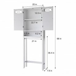 TeamsonUS Teamson Home Dawson Over The Toilet Space Saver Bathroom Storage Cabinet With Adjustable Shelves