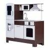TeamsonUS Teamson Kids Little Chef Munich Classic Kids Kitchen Playset With E-Writing Board, Espresso/Gray