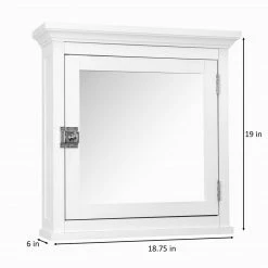 TeamsonUS Teamson Home Madison Removable Wooden Medicine Cabinet With Mirrored Door, White