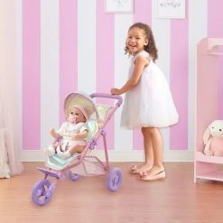 TeamsonUS Kids Olivias Little World Magical Dreamland Jogging Doll Stroller, Iridescent