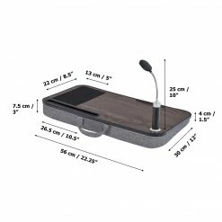 TeamsonUS Teamson Home Trapezi Lap Desk With LED Light, Mouse Pad And Slot, Brown/Gray