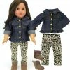TeamsonUS Kids Sophia's Jean Jacket, Leggings, And Boots Set For 18" Dolls