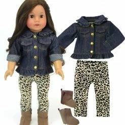 TeamsonUS Kids Sophia's Jean Jacket, Leggings, And Boots Set For 18" Dolls