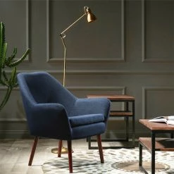 TeamsonUS Teamson Home Divano Mid-Century Armchair With Solid Wood Legs, Teal Blue