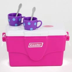 TeamsonUS Sophia's Cooler, Mugs And Grocery Food Set For 18'' Dolls, Hot Pink Kids