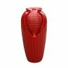 TeamsonUS Teamson Home Indoor/Outdoor Contemporary Glazed Contoured Vase Water Fountain With LED Lights, Red