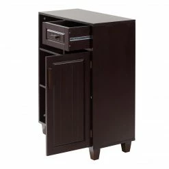 TeamsonUS Teamson Home Catalina Single Door Free Standing Cabinet With Open Shelves And Drawer