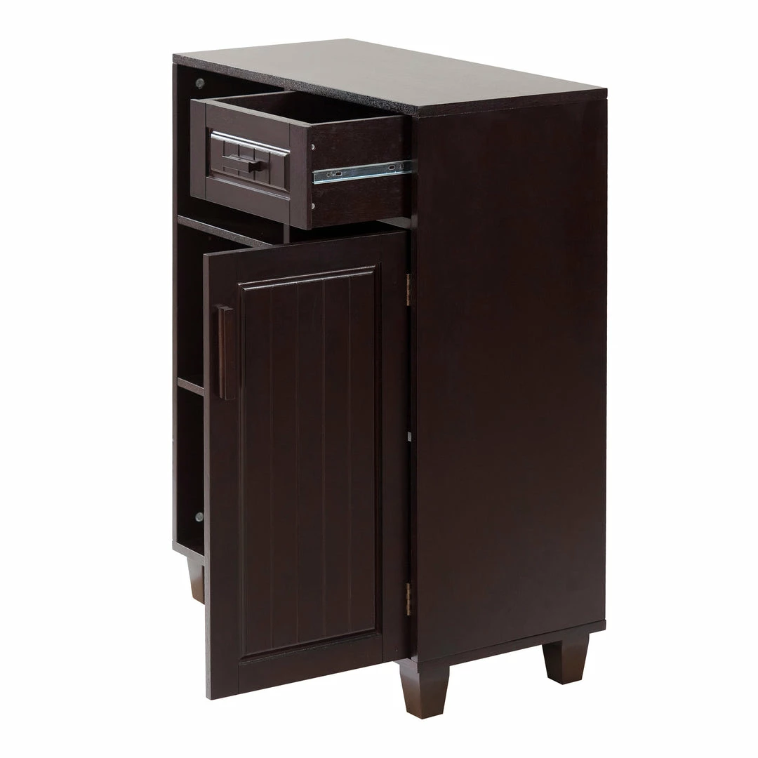 TeamsonUS Teamson Home Catalina Single Door Free Standing Cabinet With Open Shelves And Drawer