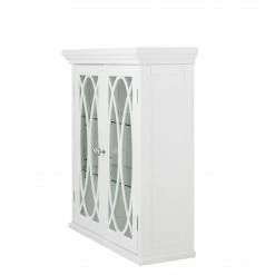 TeamsonUS Teamson Home Florence 2 Door Wooden Wall Cabinet With Adjustable Shelves, White