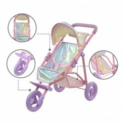 TeamsonUS Kids Olivias Little World Magical Dreamland Jogging Doll Stroller, Iridescent