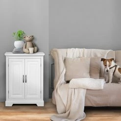 TeamsonUS Teamson Home St. James Wooden Floor Cabinet With 3 Shelves, White